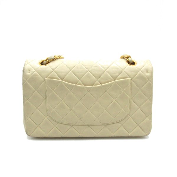 2106800520026 2 Chanel Matelasse W Flap Chain Shoulder Bag Lambskin Ivory