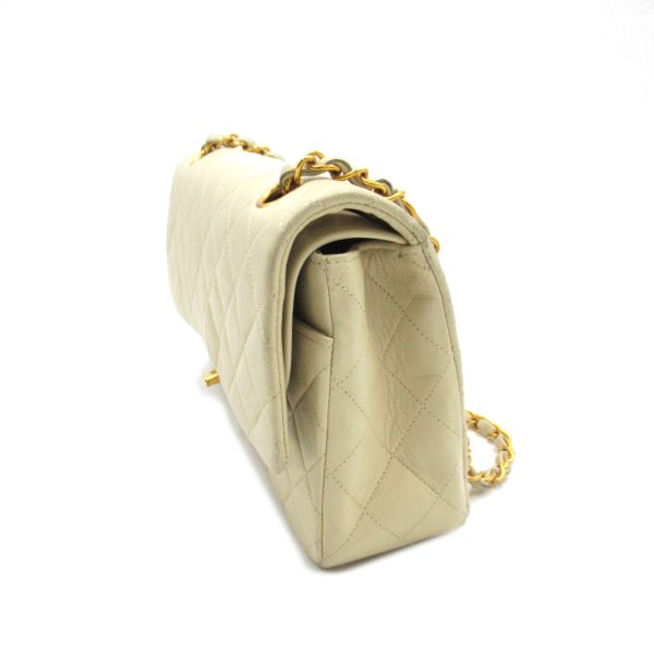 2106800520026 3 Chanel Matelasse W Flap Chain Shoulder Bag Lambskin Ivory