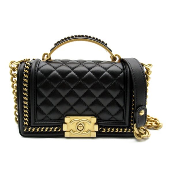 2106800532562 1 Chanel Boy Chanel Chain Shoulder Bag Leather Series Black