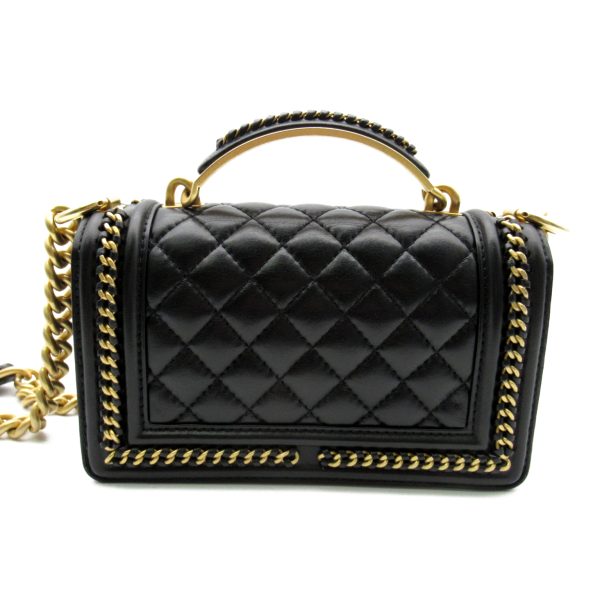 2106800532562 3 Chanel Boy Chanel Chain Shoulder Bag Leather Series Black