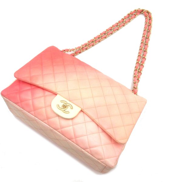 2106800534085 5 Chanel Big Matelasse Chain Shoulder Bag Leather Pink Gradient Pink