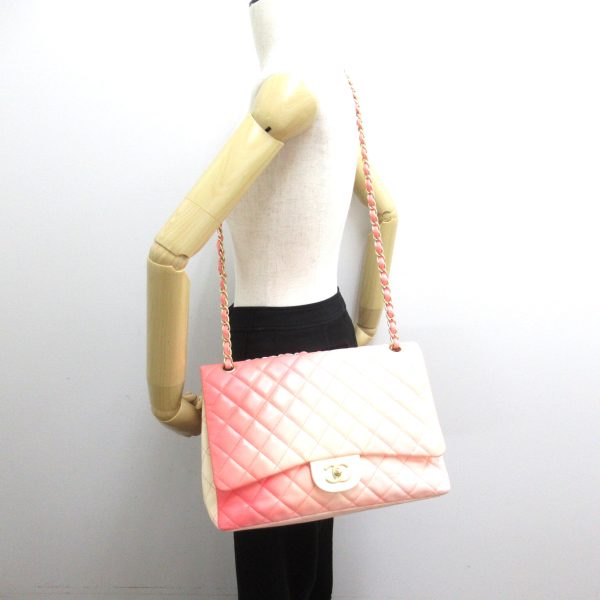 2106800534085 6 Chanel Big Matelasse Chain Shoulder Bag Leather Pink Gradient Pink