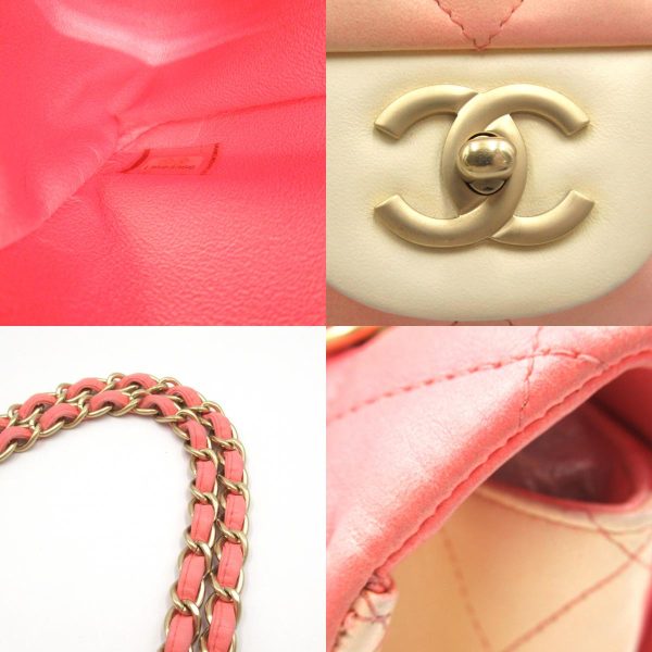 2106800534085 9c Chanel Big Matelasse Chain Shoulder Bag Leather Pink Gradient Pink