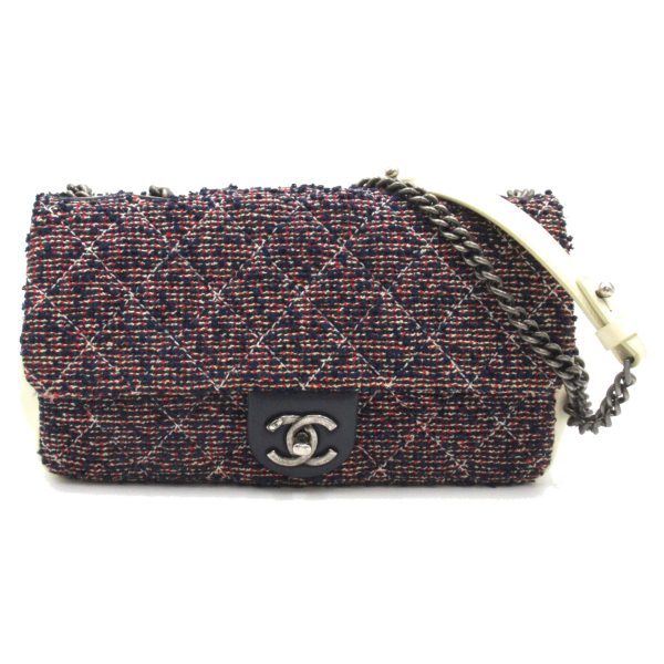 2106800534115 1 Chanel Matelasse Chain Shoulder Bag Leather Tweed Multicolor