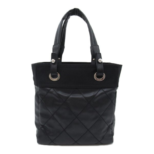 2106800536522 5 Chanel Paris Biarritz Tote PM Bag Canvas Coated Canvas Black