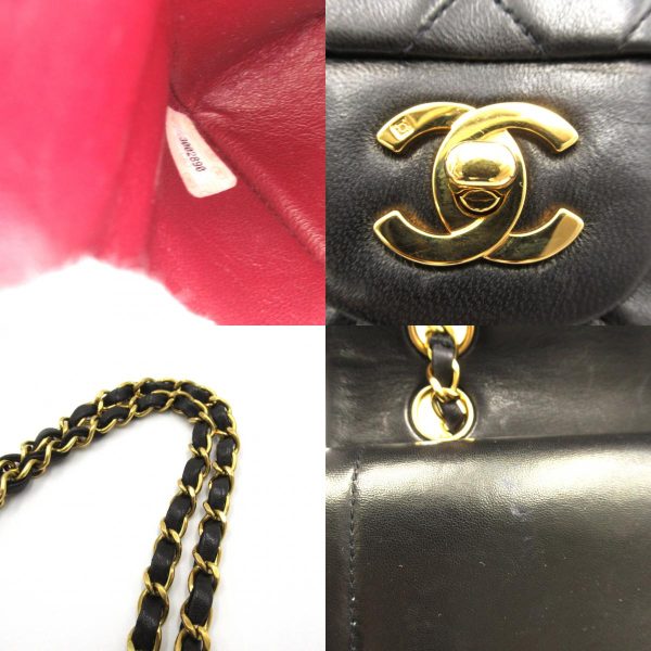 2106800541199 12c Chanel Matelasse Double Flap Shoulder Bag Black