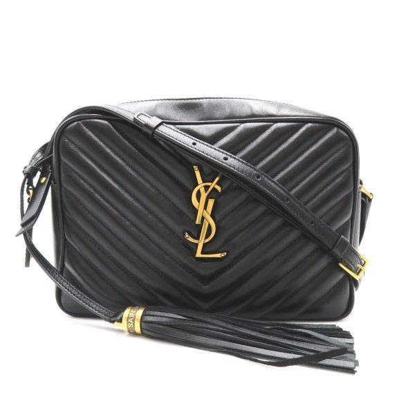 2106800541687 1 Yves Saint Laurent Lou Camera Bag in Leather Black