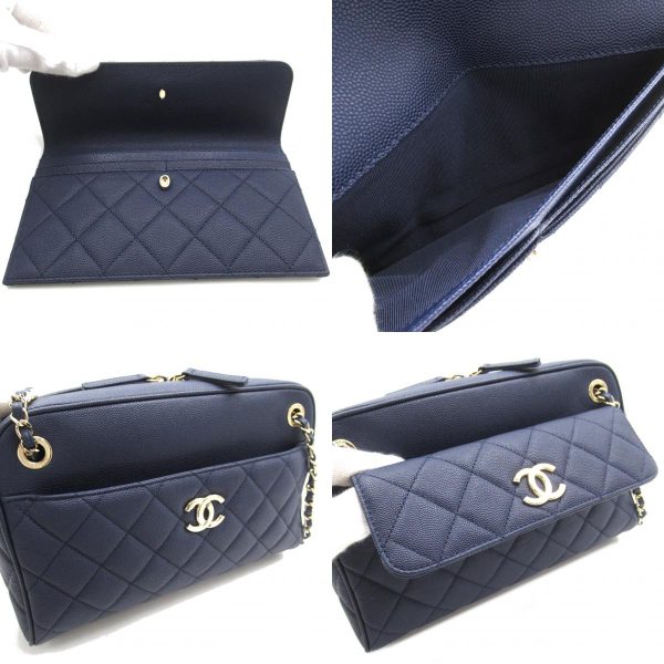 2106800541878 8c Chanel Camera Shoulder Bag Caviar Skin Navy