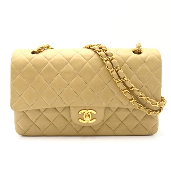 2106800541922 1 Chanel Double Flap Chain Shoulder Bag Beige