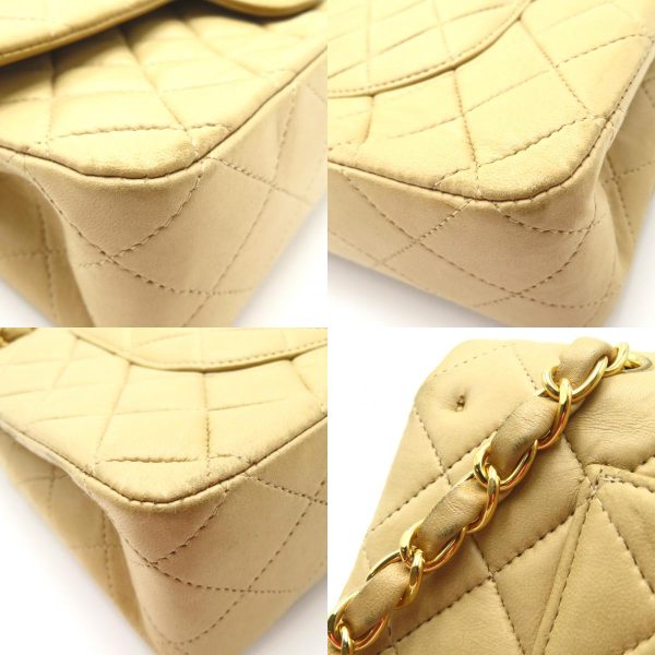 2106800541922 16c Chanel Double Flap Chain Shoulder Bag Beige