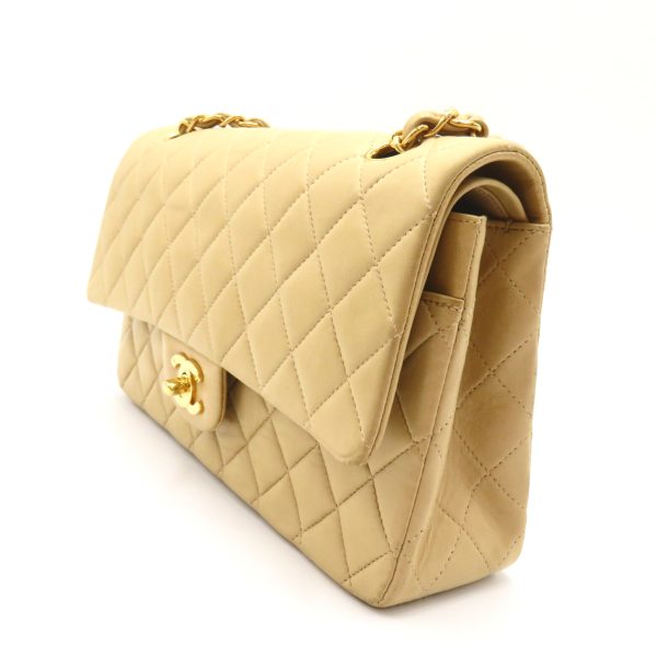 2106800541922 3 Chanel Double Flap Chain Shoulder Bag Beige