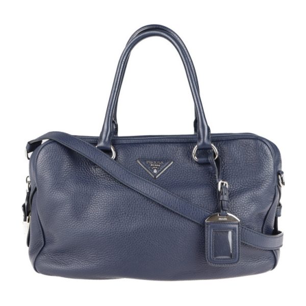 2107043007165 1 Prada Leather Handbag Navy