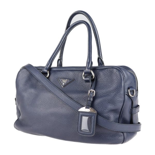 2107043007165 2 Prada Leather Handbag Navy