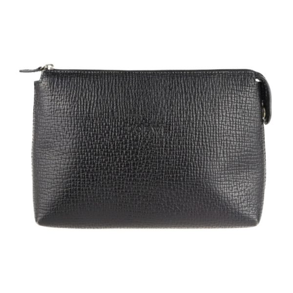 2107043007176 1 Loewe Leather Clutch Makeup Pouch Black