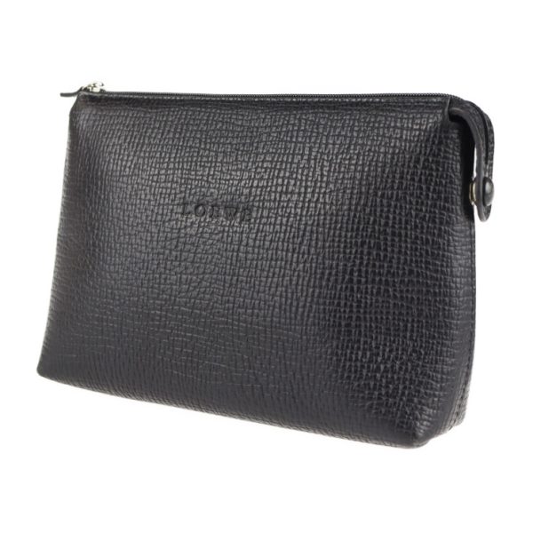 2107043007176 2 Loewe Leather Clutch Makeup Pouch Black