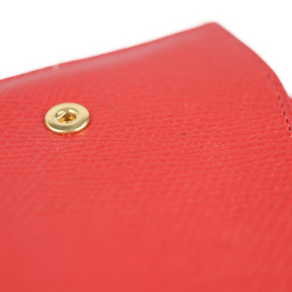 2107043007230 10 Celine Large Flap Leather Long Wallet Red Gold