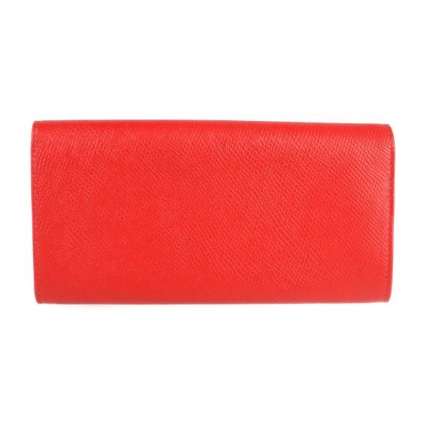 2107043007230 3 Celine Large Flap Leather Long Wallet Red Gold