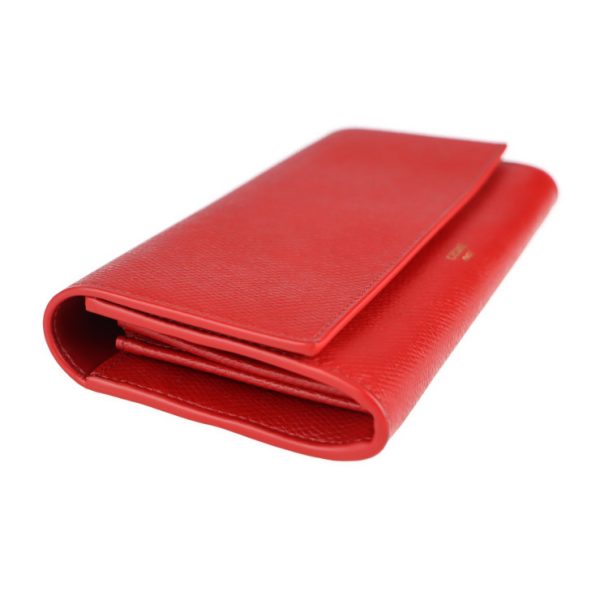 2107043007230 4 Celine Large Flap Leather Long Wallet Red Gold