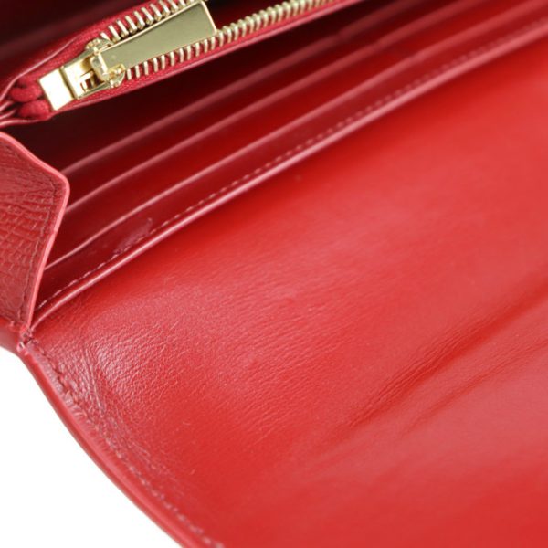 2107043007230 8 Celine Large Flap Leather Long Wallet Red Gold