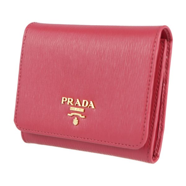 2107043007236 2 Prada Leather Tri fold Wallet Peonia