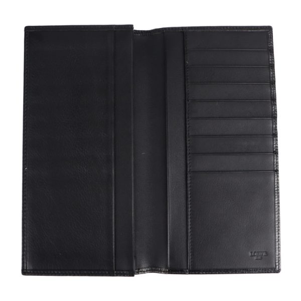 2107053007075 4 Loewe Anagram Leather Long Wallet Black