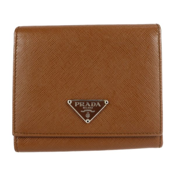 2107053007076 1 Prada Leather Tri fold Wallet Brown