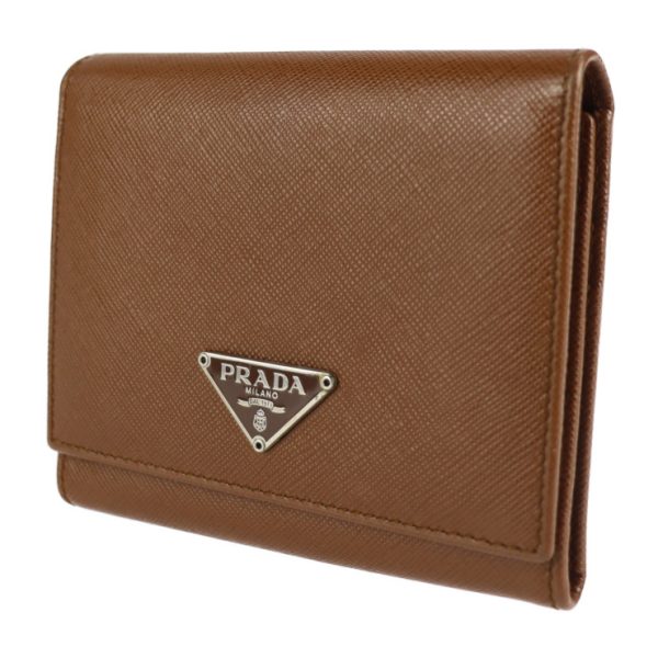 2107053007076 2 Prada Leather Tri fold Wallet Brown