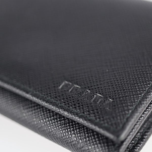 2107053007077 7 Prada Leather Business Card Holder Black