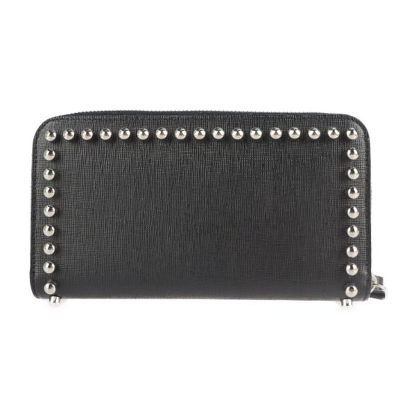 2107053007078 3 Fendi Embossed Leather Long Wallet Black