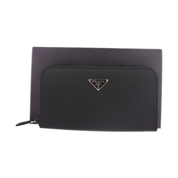 2107063008145 9 Prada Nylon Long Wallet Black