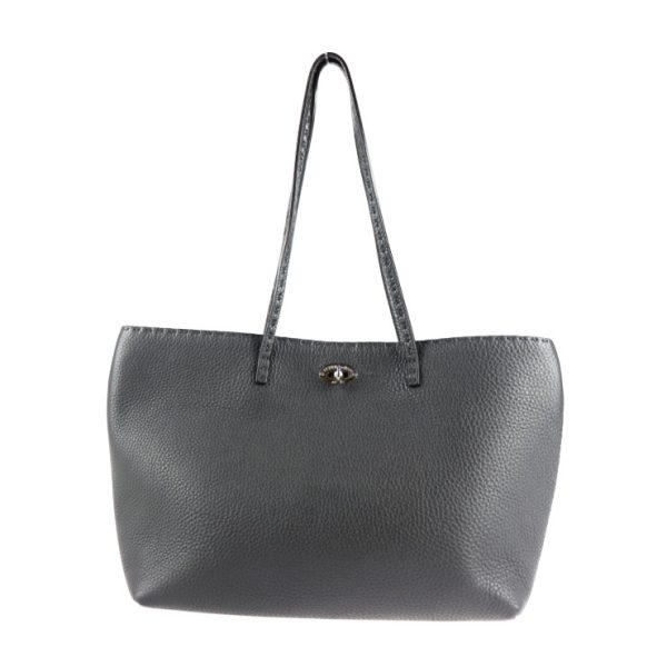 2107063008152 1 Fendi Carla Selleria Leather Tote Gray