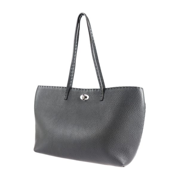 2107063008152 2 Fendi Carla Selleria Leather Tote Gray