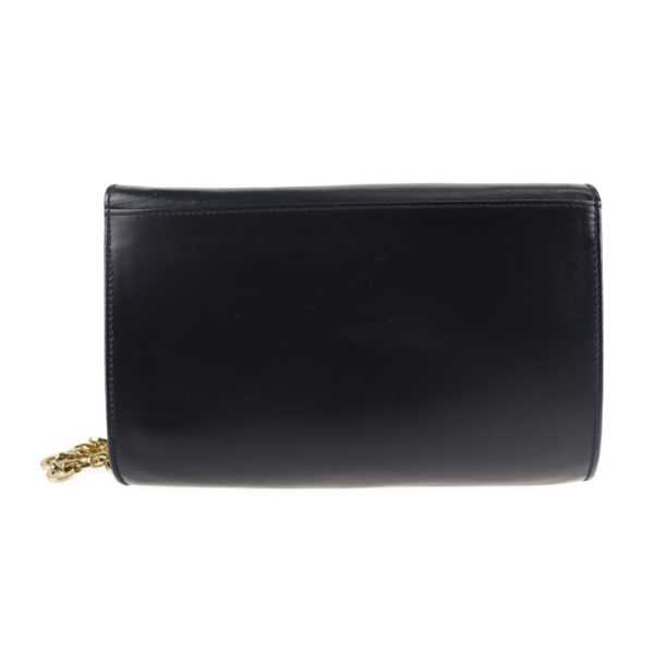 2107063008162 3 Salvatore Ferragamo Gancini Leather Clutch Bag Navy