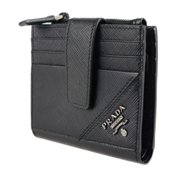 2107073002102 2 Prada Saffiano Leather Bifold Wallet Nero