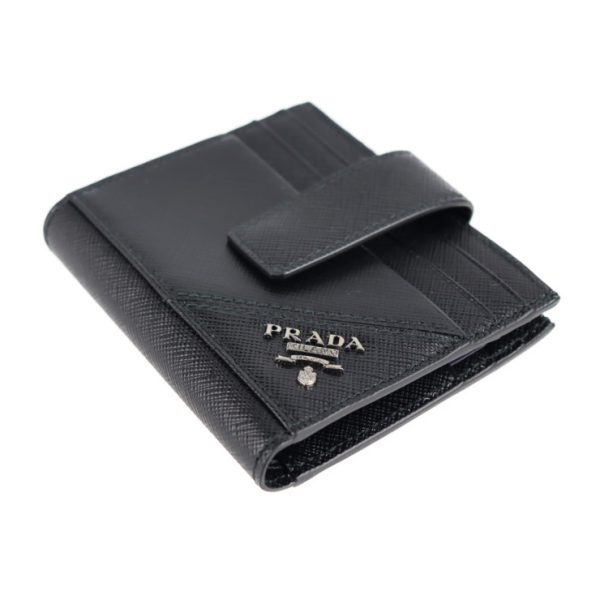 2107073002102 4 Prada Saffiano Leather Bifold Wallet Nero