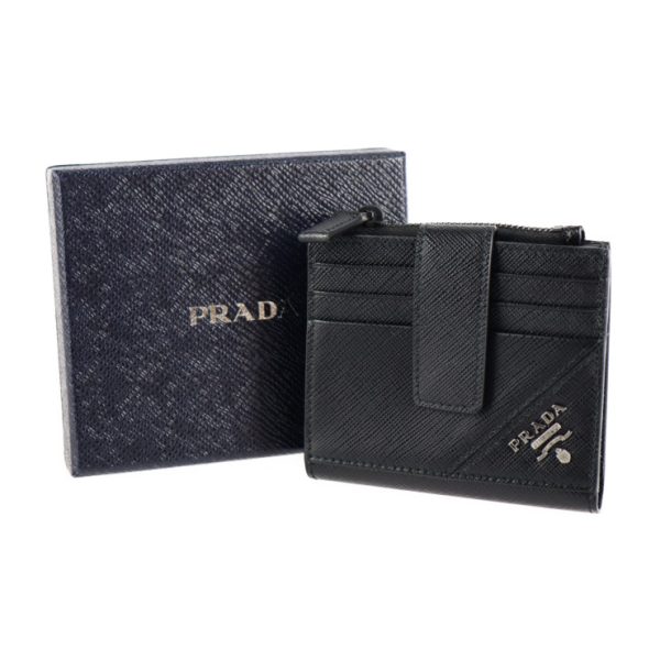 2107073002102 7 Prada Saffiano Leather Bifold Wallet Nero