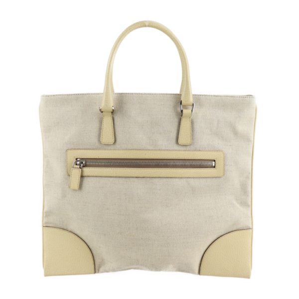 2107073002103 3 Prada Canvas Leather Handbag Beige