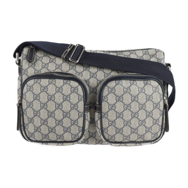 2107103007051 1 GUCCI GG Supreme Shoulder Bag PVC Leather Beige Navy