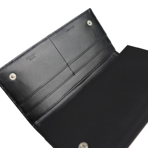 2107103007075 8 Prada Nylon Bifold Wallet Black