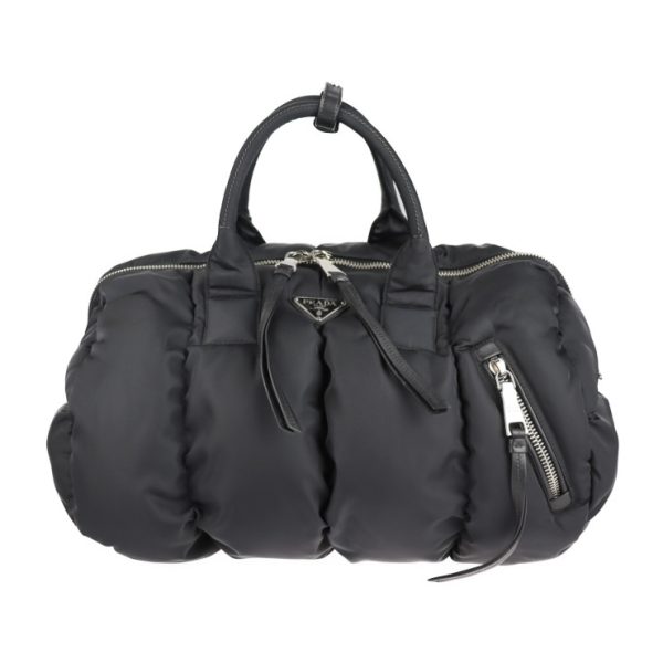 2107103007076 1 Prada Tessuto Bomber Nylon Leather Shoulder Bag Black