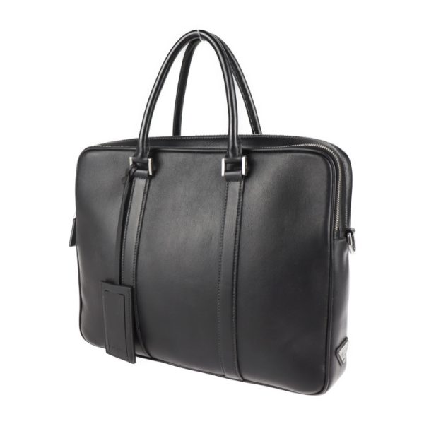 2107113008109 2 Prada City Calf Leather Briefcase Black