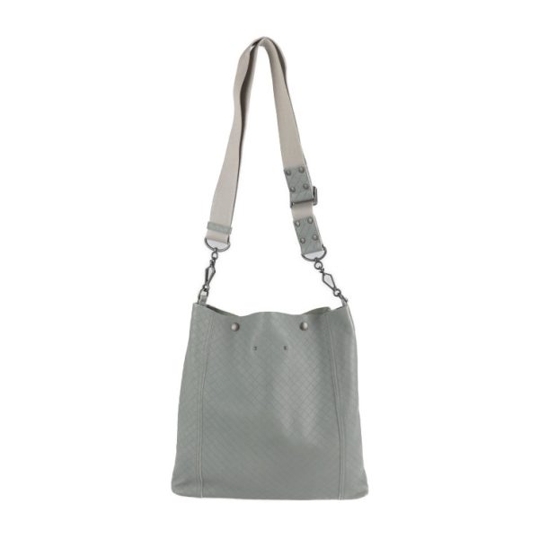 2107113008110 3 Bottega Veneta Intreccio Mirage Leather Crossbody Bag Gray