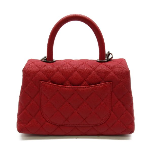 2107600965666 3 Chanel Coco Handle Two Way Shoulder Bag Caviar Skin Series Red