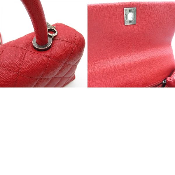 2107600965666 7c Chanel Coco Handle Two Way Shoulder Bag Caviar Skin Series Red