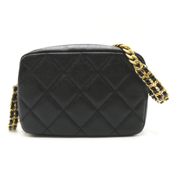 2107600973333 2 Chanel Chain Shoulder Bag Caviar Skin Black