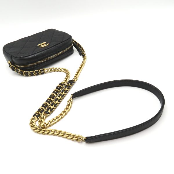 2107600973333 9 Chanel Chain Shoulder Bag Caviar Skin Black