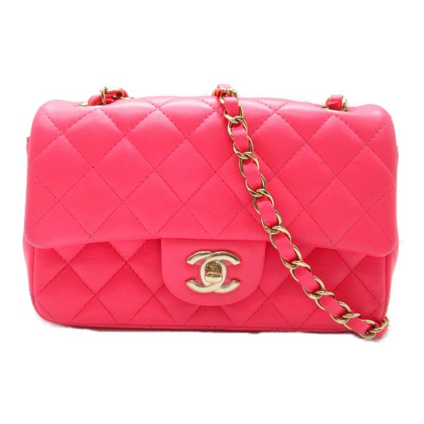 2107600978017 3 Chanel Mini Matelasse Chain Shoulder Bag Lambskin Pink