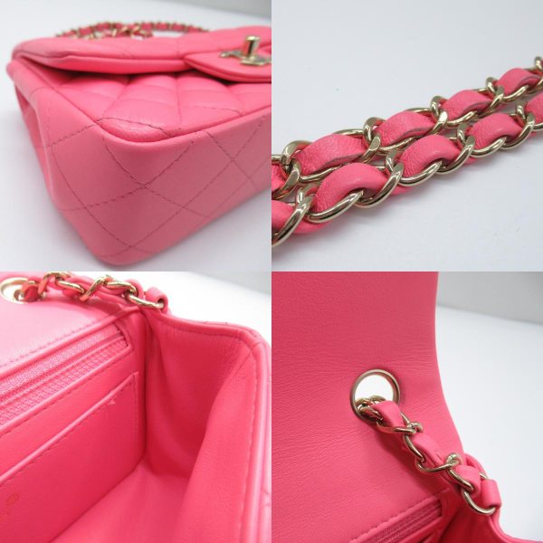 2107600978017 8c Chanel Mini Matelasse Chain Shoulder Bag Lambskin Pink