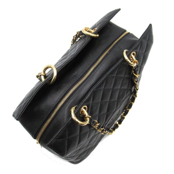 2107600981666 4 Chanel Chain Tote Bag Caviar Skin Black