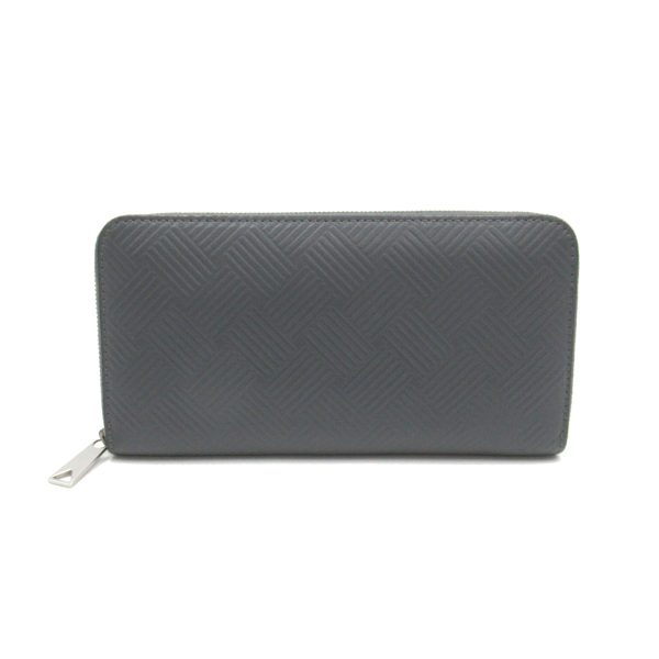 2107600987590 1 Bottega Veneta Round Long Wallet Leather Gray